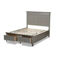 thumbnail image 6 of Baxton Studio Indira Transitional Gray Finished Wood Queen Size Bed, 6 of 10