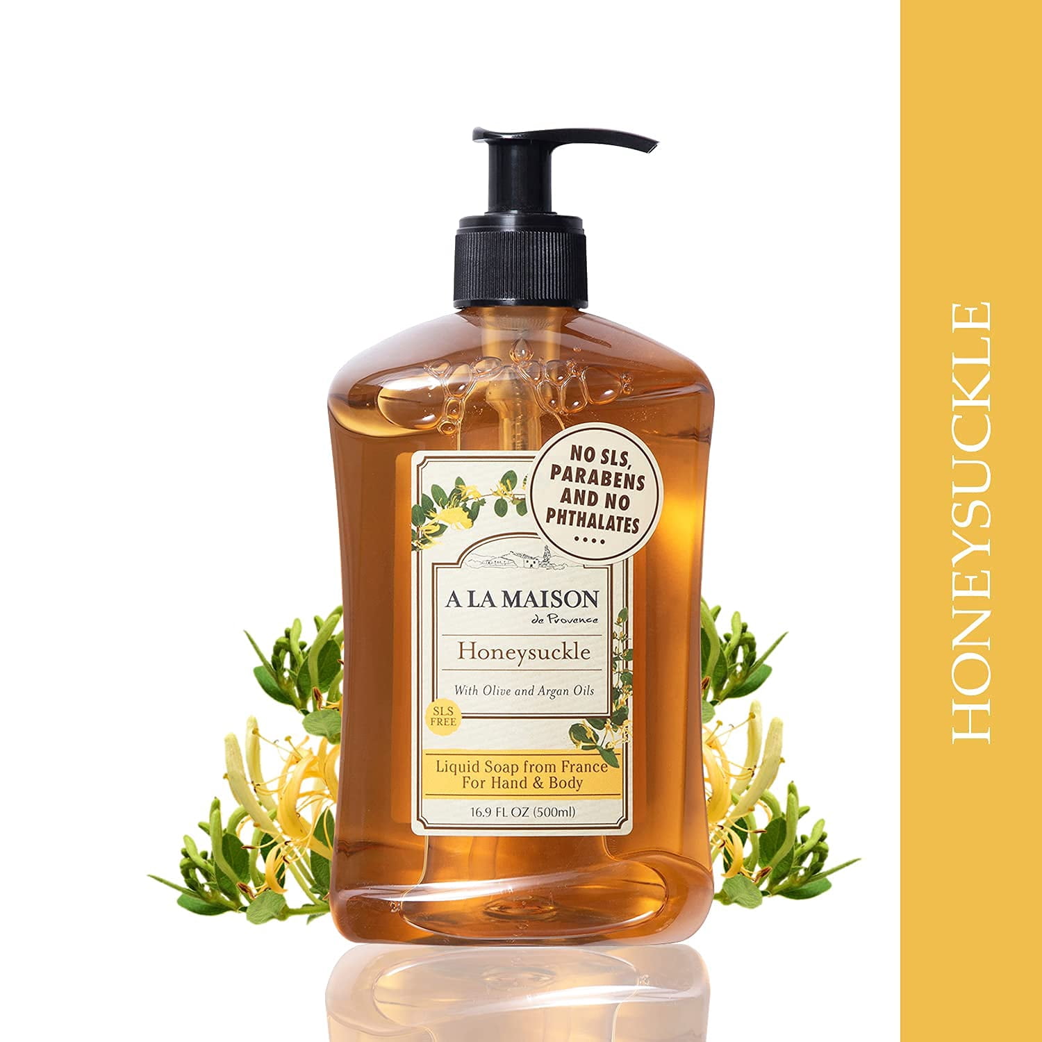 A La Maison Liquid Soap for Hand & Body, Honeysuckle, 16.9 oz - 2 Pack