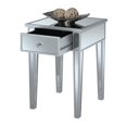 thumbnail image 3 of Table d'Appoint Gold Coast avec Tiroir en Finition Bois Argenté et Verre Miroir, 3 of 4