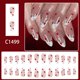 thumbnail image 1 of Uñas postizas reutilizables con punta francesa brillante y diamantes de imitación para San Valentín, 24 unidades., 1 of 8