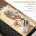 thumbnail image 3 of Rolling Kitchen Island with Rubber Wood Top and Storage, Spice Rack, Towel Rack, Black, 3 of 7