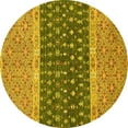 thumbnail image 1 of Ahgly Company Indoor Round Oriental Yellow Modern Area Rugs, 8' Round, 1 of 4
