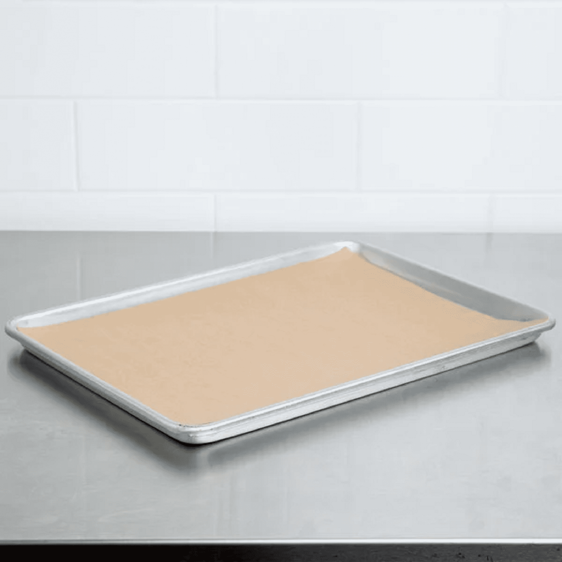 Pastry Tek Unbleached Paper Full Size Sheet Pan Liner - Silicone Coated - 16 inch x 24 inch - 1000 Count Box, Beige