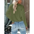 thumbnail image 2 of Women Long Sleeve Solid Color V Neck Cropped T Shirts Crop Tops, 2 of 4