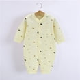 thumbnail image 2 of Rhuody Boy Winter Onesies 3-6 Months Long Sleeve Jumpsuit Newborn Infant Boy Girl Crewneck Cartoon Prints Romper Fashion Soft Clothes Yellow, 2 of 3