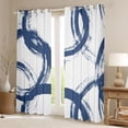 thumbnail image 2 of Homewish Graffiti Geometric Curtains Pack of 2 (42x84 Each),Stripe Line Circle Curtains Blackout,Blue White Bedroom Curtains For Boys Kids,Luxury Bedroom Decor, 2 of 6
