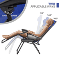 thumbnail image 3 of Magshion Zero Gravity Adjustable Folding Recliner, with Cup Holder & Side Tray, Removable Headrest Pillow, Portable for Beach, Patio, Blue, 3 of 11