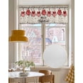 thumbnail image 4 of Hello Valentine Linen Curtain Valance for Bedroom/Bathroom/Kitchen/Office/Living/Dining Room Window,Red Love Heart Watercolor Black Plaid Rod Pocket Topper Decorative Cafe Drapes Panel 42"x12", 4 of 6