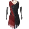 thumbnail image 1 of Haitryli Robe de Patinage Artistique Sans Manches avec Strass et Gants Bourgogne L, 1 of 6