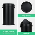 thumbnail image 3 of ChaoLink 17 Gallon/65 Liter Fingerprint-Proof Stainless Steel Garbage Can with Swing Lid (Flip Cover) – Heavy Duty Commercial Round Trash Bin, 3 of 7