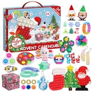 Zoiuytrg Advent Calendars 2021 Fidget Advent Calendar Toys Gift Boxes, 24 Days Christmas Countdown Calendar Sensory Toy Party Favor Gifts for Kids Adults Stress Anxiety Relief