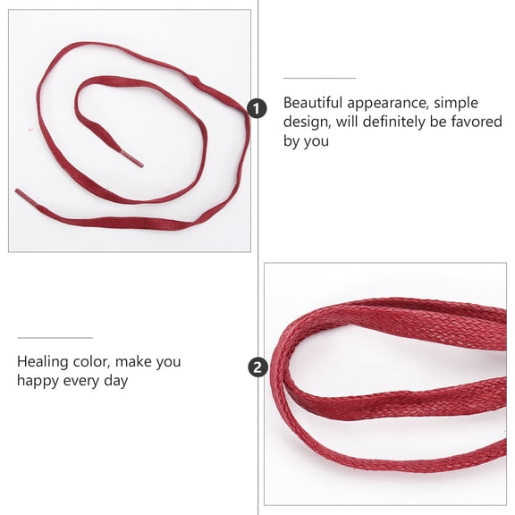 Clispeed Dark Red Waxed Cotton Flat Shoelaces for Casual Shoes and Sneakers Perfect for Sports and Fashion 45 in