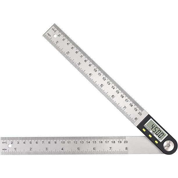 Regla Digital 0-360, transportador Digital de acero inoxidable de 200mm/8 pulgadas con pantalla Lcd, herramienta de medición de ángulo de inclinómetro Digital
