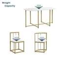 thumbnail image 6 of 7-Piece Dining Table and Chairs Set for 6, 55 Inch Faux Marble Dining Room Table Set with 6 Chairs, Compact Kitchen Table Set Breakfast Nook Set for Living Room Small Space, Golden+White, 6 of 7