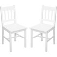 thumbnail image 1 of Set of 2 White Dining Chairs, Rustic Farmhouse Kitchen Chairs with Slat Back, Solid Pine Wood Structure, 33.7" H Supportive Seating for Dining Room, Kitchen, or Hallway, 1 of 7