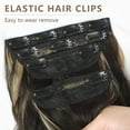 thumbnail image 4 of Clip in Long Wavy Synthetic Hair Extension 24 Inch Black to Light Blonde 4PCS Thick Hairpieces Fiber Double Weft Hair for Women, 4 of 7