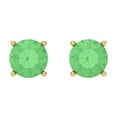 thumbnail image 3 of 1.5 ct Screw-Back Stud Earrings for Women | 6mm Round Cut Simulated Green Diamond | 18K Yellow Gold, 3 of 5