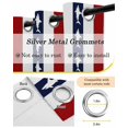 thumbnail image 6 of Coastal Shark Blackout Curtains, Light Blocking Print Window Curtains, Ocean Red Navy Blue White Stripe Geometric Thermal Insulated Window Drapes for Living Room 2 Panels, 104"W x 52"L, 6 of 9