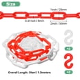 thumbnail image 3 of Cadena de Barreras de Plástico Uxcell, Cadena de Seguridad Impermeable de Plástico Rojo Blanco de 5 pies con Hebilla en Forma de S, 3 of 7