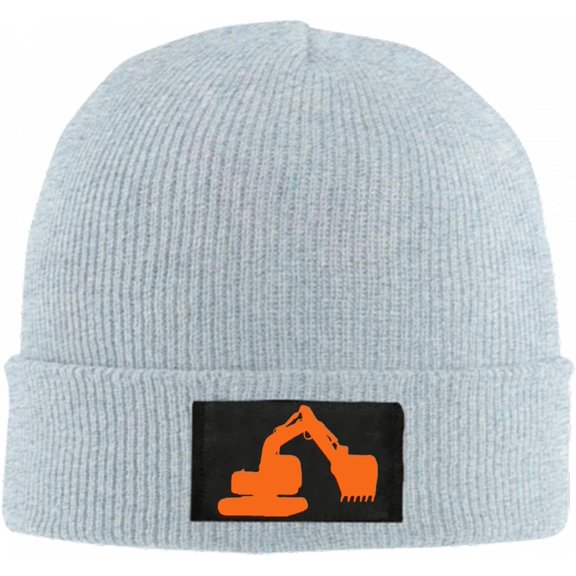 Orange Excavator Beanie Hat for Women Men Winter Hat Cuffed Winter Beanie Warm Skull Cap Plain Knit Hat Cap
