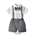 thumbnail image 2 of Qarigey Conjunto de camisa y pantalones para niños, fiesta, banquete, boda, pajarita para niños, ropa, pantalones cortos con bolsillos conjuntos de ropa Plata 80cm, 2 of 6
