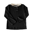 thumbnail image 2 of JIAYUE Tops for Girls Bow Detail Lace Collar Blouse Solid Color For Kids Sweet Style, 2 of 3