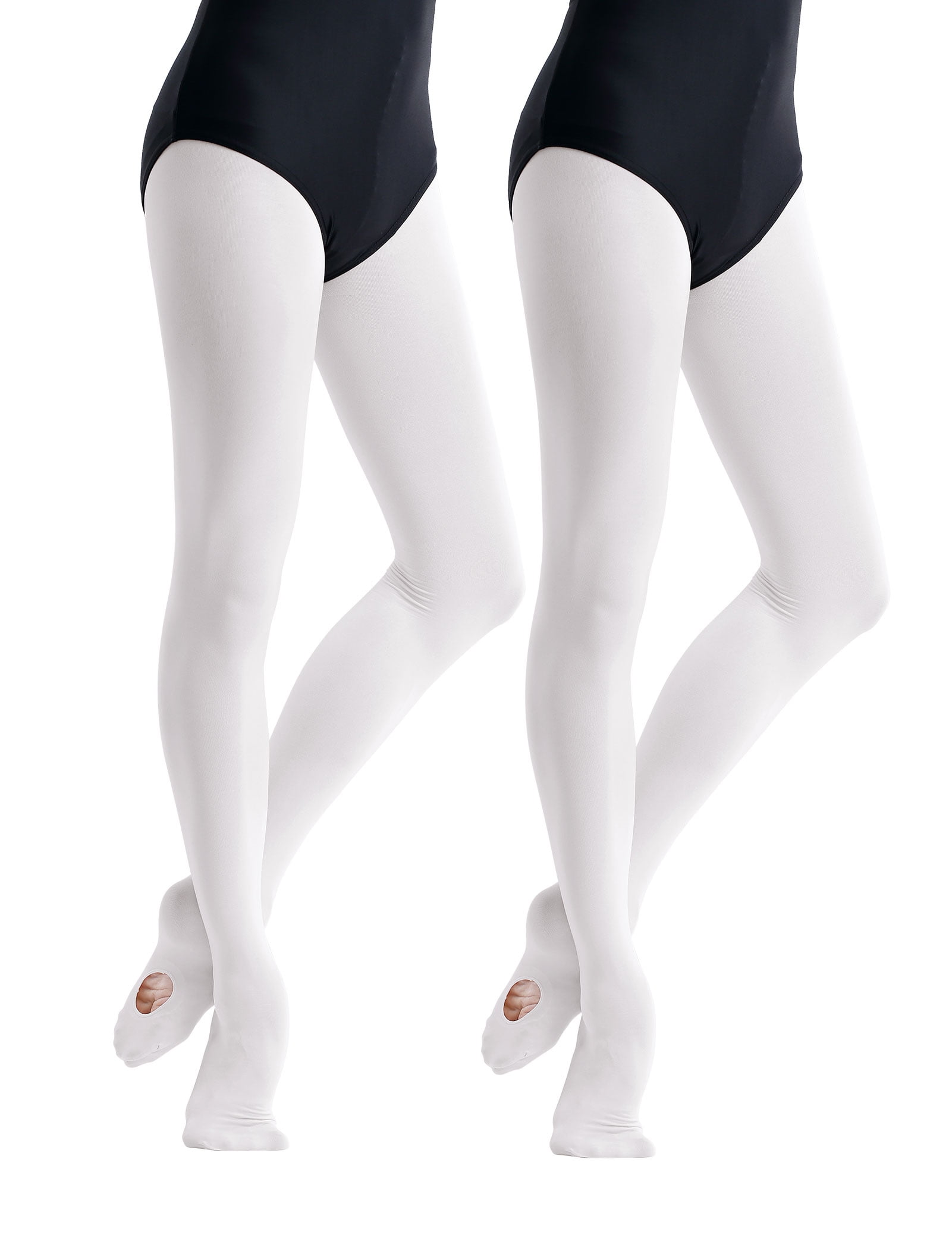Daydance White Dance Tights Girls Transition Tights for Ballet 60D, 2