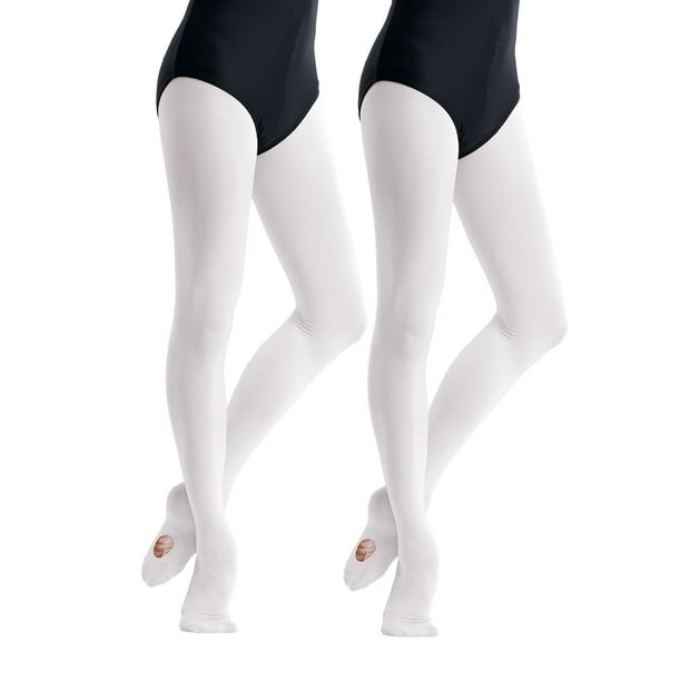 Daydance White Dance Tights Girls Transition Tights for Ballet 60D, 2