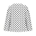 thumbnail image 4 of Aueoeo Polka Dots Printed Tee For Womens Button Shirts V Neck 3/4 Sleeve Blouses Loose Collared Shirt Casual Tops, 4 of 5