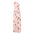 thumbnail image 5 of KOMOO Women One Shoulder Dress Floral Tie Dye Hollow Slit Long Dress Sleeveless Split Ruched Dress, 5 of 10