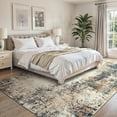 thumbnail image 3 of RUG ROBOT 8'x10' Area Rugs for Living Room, Non-Slip Washable Rug, Indoor Soft Modern Abstract Distressed Accent Carpet for Bedroom, Dining Room, Kitchen, Home Office, Terracotta/Blue, 3 of 10