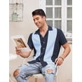 thumbnail image 2 of COOFANDY Men's Retro 50S Bowling Shirts Casual Button Down Short Sleeve Hawaiian Shirts, 2 of 6