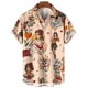 thumbnail image 3 of Camisa con estampado 3D de temática de humanidades para hombre y mujer, informal, de manga corta, con solapa y botones, camiseta de gran tamaño para hombre, 3 of 5