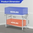 thumbnail image 2 of Table Pliante Commerciale en Acier Inoxydable - Poste de Travail Robuste 48"x24 Pouces avec Tablette Inférieure, Capacité de Charge de 920 lb pour Cuisine, Restaurant, Garage et Extérieur, 2 of 7