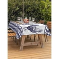 thumbnail image 3 of Outdoor Tablecloth with Umbrella Hole for Patio/Picnic/Party/Camping, Navy Blue Rooster Waterproof Table Cloth Rectangle Table Cover Washable, Vintage Farmhouse Blue Plaid (60"x 120"), 3 of 8