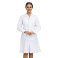 thumbnail image 3 of Versatile Lab Coat by Court for and Clinical Duty Long Sleeve Notched Collar Design with Practical Slant Pockets and Classic, 3 of 3