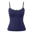 thumbnail image 4 of DHFJKG Camisole Tops For Women Lace Trim Tank Top With Built In Bra Spaghetti Strap Crop Cami Shirt Summer Going Out Clothes, 4 of 4