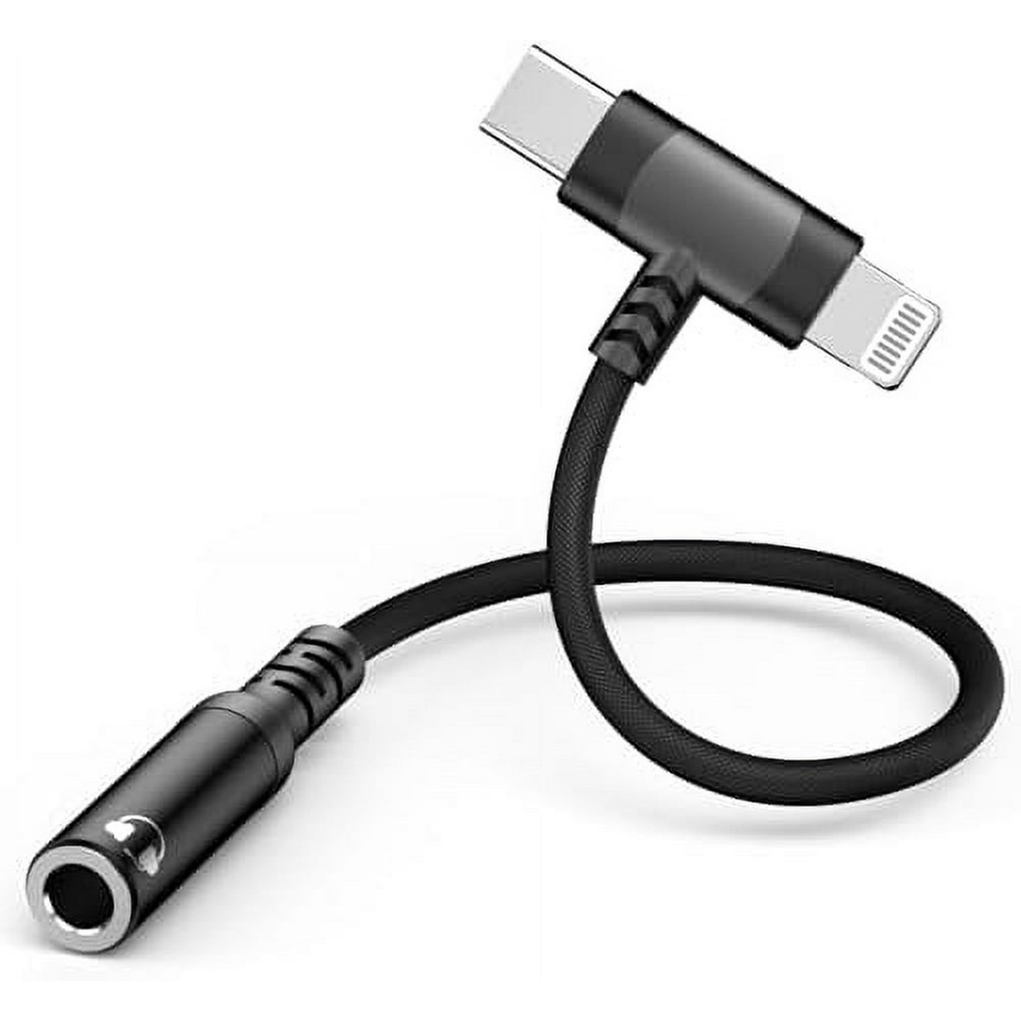 iPhone Headphone Adapter, [Apple MFi Certified] 2-in-1 Lightning