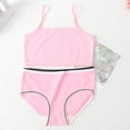 thumbnail image 2 of Bovxnpu Summer Girls Underwear, Girls Cotton Training Bras with Briefs Set, Girls Primary And Secondary School Solid Color Comfortable Camisole Underwear Set 11 Years, 2 of 5