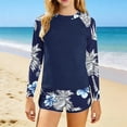 thumbnail image 5 of Two-Piece Swimsuit Set With Floral Print and Long Sleeves for Girls, Breathable Polyester Beach Swimsuit for Kids, Sun Protection Swimwear for Pool and Ocean, 5 of 5