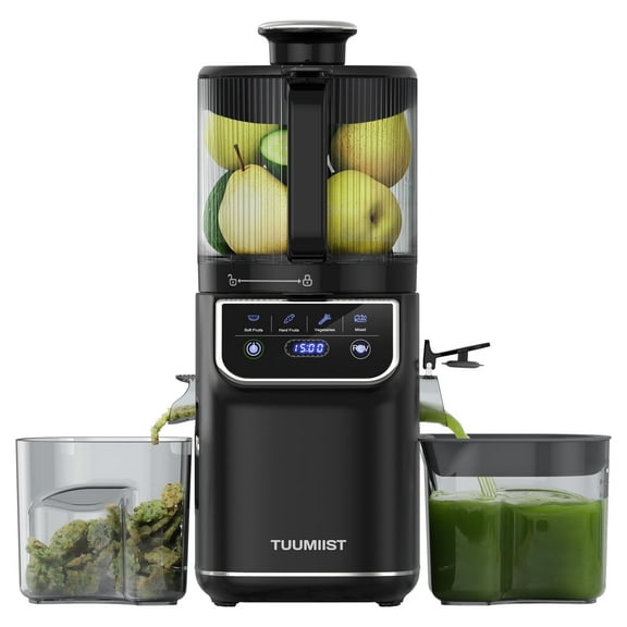 Touchscreen Juicer Machines with 6.5'' Wide Feed Chute, Cold Press Juicer Smart Masticating Juicers Easy to Clean, Ergonomic Operational Panel Design, High Juice Yield