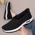 thumbnail image 5 of Aobny Women Shoes Mesh Shoes Easy Spirit Shoes Walking Shoes Flatform Shoes Flat Heel Black Soft Toe Slip-On Round Toe Womens Casual Shoes,Size 39, 5 of 9