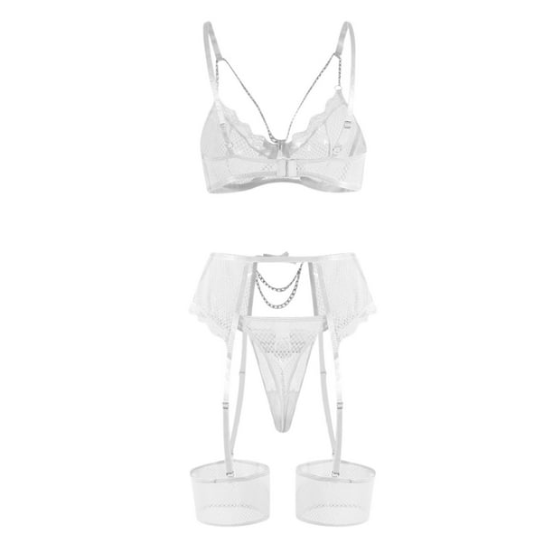 Funicet Holiday Savings! Bras for Women Pack Women's Lingerie Set Sexy Bra  and Panties Summer Thin Lingerie Set White L 