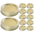 thumbnail image 1 of 1 Set Regular Mouth Jar Lids Canning Jar Caps Metal Storage Jar Lids with Rings, 1 of 8