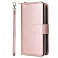 thumbnail image 2 of For Iphone 14 9 Card Slots Zipper Wallet Bag Leather Phone Case (Rose Gold),iPhone 13 Pro, 2 of 6