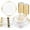 Clear, variant on 175PCS Pink Plastic Plates - Disposable Pink Gold Party Plates & Pre Rolled Napkins with Cutlery for 25 Guests, 50Plates, 75Silverware, 25Cups, 25Napkin for Wedding & Party