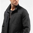 thumbnail image 4 of SGFCWSX Men's Lightweight Jacket Regular Fit Stand Collar Full Zip Water Resistant Workwear Jackets with Multi Pockets Black Size 3XL, 4 of 6