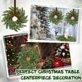 thumbnail image 4 of 6 Pcs 9'' Mini Christmas Hanging Wreaths with Khaki Velvet Ribbon Artificial Pine Cones Small Candle Ring Wreaths Pillar Wreath for Kitchen Cabinet Farmhouse Front Door Window Wall Xmas Holiday Decor, 4 of 7