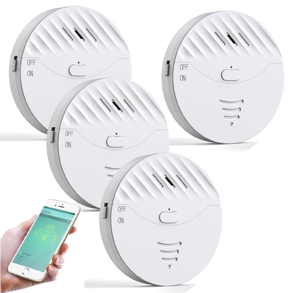 Alarma para ventana EverNary, 4 unidades, WiFi, detector de rotura de vidrio, 130 dB