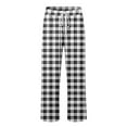 thumbnail image 5 of Men's Straight-Fit Woven Pajama Pant with Pockets Soft Sleep Pants Loose Fit Pj Bottoms with Drawstring Lounge Pants (Available in Big & Tall) (1-White, Medium), 5 of 6